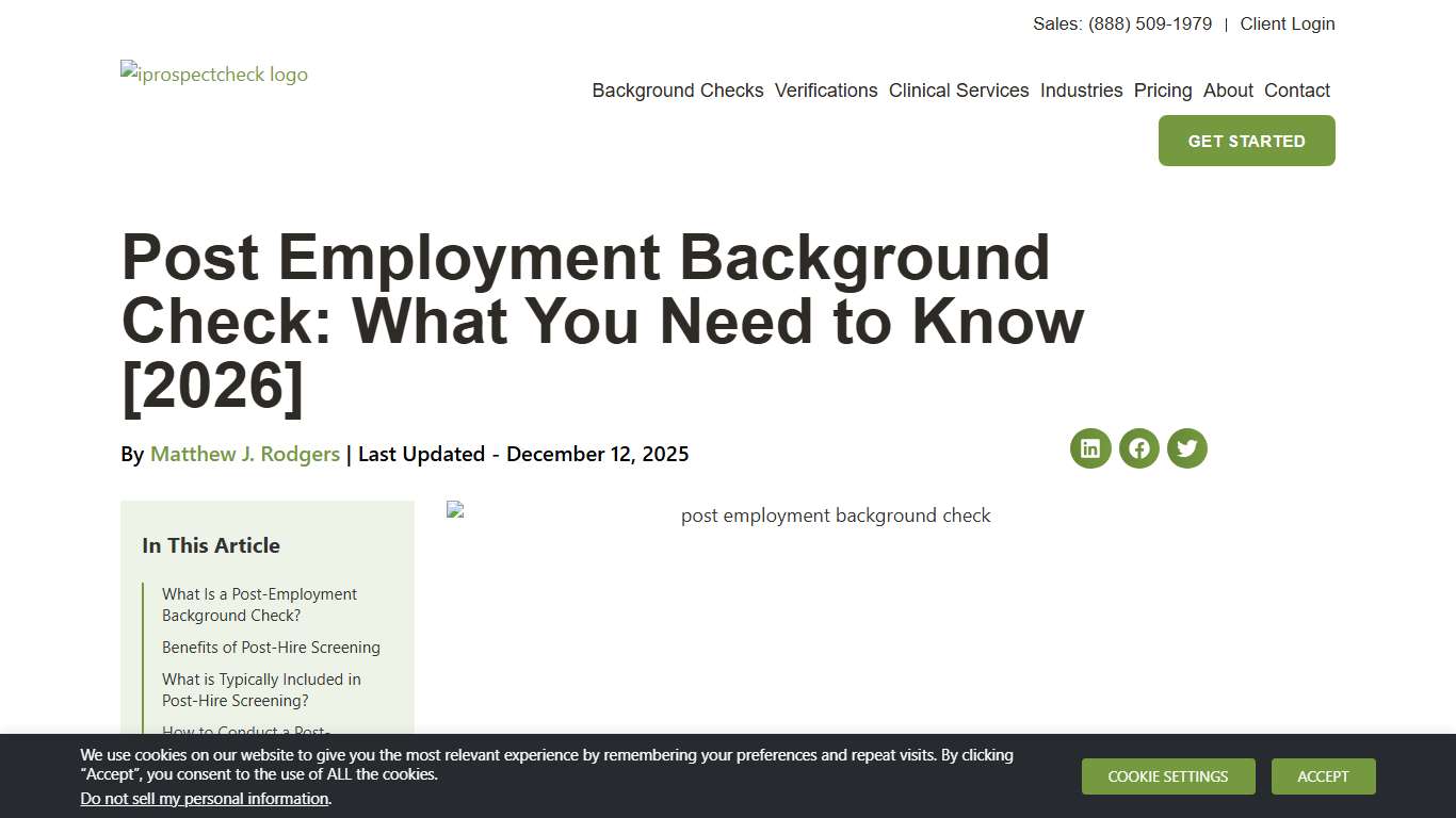 Post Employment Background Check: What You Need to Know [2026] - iprospectcheck